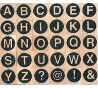 Tampon En Bois Alphabet Rond Majuscule 1cm