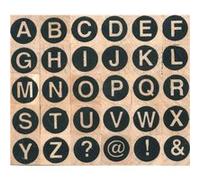 Tampon en bois alphabet rond majuscule 1cm - artémio G