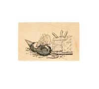 Tampon en bois avec inscription « House Mouse Sweet Birthday »