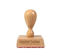Tampon en bois carré avec le texte de votre choix, 50 x 50 mm, pour des logos, des motifs ou des adresses - tampon d’entreprise