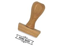 Tampon en bois certifié PEFC empreinte "Home made" - Format de l’impression 40 x 15 mm - Encre non incluse - Idéal pour tamponner vos créations faites maison et faire du scrapbooking