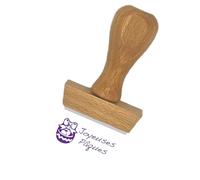 Tampon en bois certifié PEFC empreinte "Joyeuses Pâques" Panier - Format de l’impression 40 x 15 mm - Encre non incluse - Idéal pour préparer vos décorations de Pâques