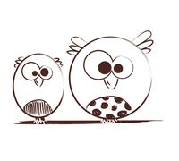 Tampon En Bois Duo Hiboux