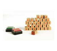 Tampon En Bois Lettres De L'alphabet Avec 2 Encreurs