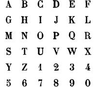 Tampon en bois Lettres et chiffres Majuscule