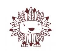 Tampon En Bois Lion Feuilles