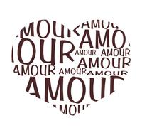 Tampon En Bois Mariage Coeur Amour