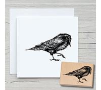 Tampon en bois Motif corbeau 70 x 45 mm