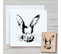 Tampon en bois Motif tête de lapin 50 x 55 mm