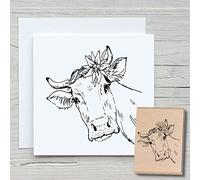 Tampon en bois Motif vache 60 x 65 mm