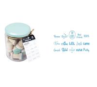 Tampon En Bois Mots Doux 1,8 Cm Bocal 15 Pièces