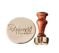 Tampon en céramique personnalisé, tampon en laiton avec manche en bois, initiales en argile for poterie, savon, cire for artistes céramistes signe(2 Inches)