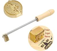 Tampon en Fer De Marque De Gâteau en Cuir De Bois Personnalisé, Tampon à Chaud De Logo Personnalisé avec Tête en Laiton Et Poignée en Bois pour Le Cuir, Le Tra, Bending Rod, 6cm/2.4in