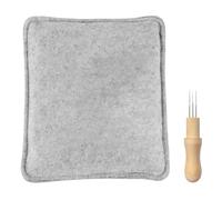 Tampon en feutre aiguilleté, 28 x 23 cm, pour feutrage à sec et aiguilles à feutrer, tapis carré pour feutrage aiguilleté, coussin éponge avec outil d'aiguille à feutrer, 3 aiguilles et poignée en
