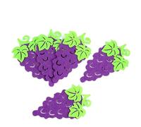 Tampon en feutre coloré Fruits Légumes Dessin animé Conception mixte Feutre Artisanat Non tissé Patch Applique DIY Décoration Sticker mural(5pcs grape)