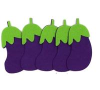 Tampon en feutre coloré Fruits Légumes Dessin animé Conception mixte Feutre Artisanat Non tissé Patch Applique DIY Décoration Sticker mural(5pcs eggplant)