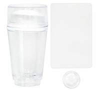 Tampon en gel de silicone transparent double face pour nail art - Tampon transparent pour nail art - Grattoir - Manucure - Pointe française avec grattoir pour ongles
