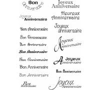 Tampon en silicone transparent 14 x 18 cm - Mots communs français - Tampon transparent pour scrapbooking, album photo, décoration