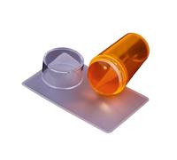 Tampon en silicone transparent avec grattoir, corps transparent et visible, pas différent pour la décoration des ongles, outil de tampon avec grattoir BgH492 (B, 6 x 3 x 2,5 cm)
