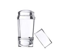 Tampon en silicone transparent avec racloir pour nail art et nail art - Outil de manucure, tampon pour nail art, grattoir pour décoration d'ongles