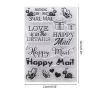 Tampon En Silicone Transparent Happy Mail, Pour Cartes De Noël Et Nouvel An, Scrapbooking, Fournitures De Fabrication Artisanale