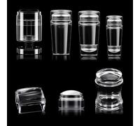 Tampon en silicone transparent pour nail art avec grattoir pour décoration d'ongles, corps visible, ne se déforme pas