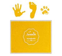Tampon encreur, 12,7 x 10,2 cm, lavable, non toxique, pour empreintes de pieds de bébé, jaune