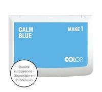 Colop Tampon encreur MAKE 1 Calm Blue 50 x 90 mm, pour tampon manuel traditionnel