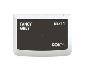 Tampon encreur COLOP MAKE 1 | Gris foncé/Noir | Fancy Grey | 90 x 50 mm | Encre à base d'eau à séchage rapide, idéale pour les tampons en bois et créatifs. Parfait pour bricolage et bureau.