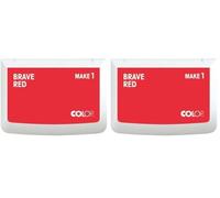 Tampon encreur COLOP MAKE 1 | Rouge | Brave Red | 90 x 50 mm (Lot de 2)