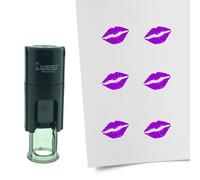 Tampon encreur CombiCraft Bisous - 10 mm rond - Encre violette - Cassette d’encrage remplaçable - Utile pour cartes de collection, bullet journals ou autres projets créatifs