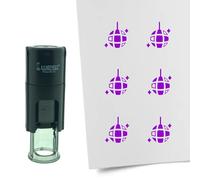 Tampon encreur CombiCraft Boule à facette - 10 mm rond - Encre violette - Cassette d’encrage remplaçable - Utile pour cartes de collection, bullet journals ou autres projets créatifs