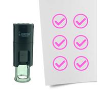 Tampon encreur CombiCraft Case à cocher - 10 mm rond - Encre rose - Cassette d’encrage remplaçable - Utile pour cartes de collection, bullet journals ou autres projets créatifs