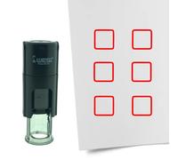 Tampon encreur CombiCraft Case à cocher - 10 mm rond - Encre rouge - Cassette d’encrage remplaçable - Utile pour cartes de collection, bullet journals ou autres projets créatifs