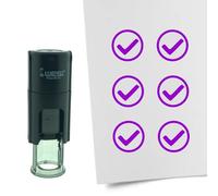 Tampon encreur CombiCraft Case à cocher - 10 mm rond - Encre violette - Cassette d’encrage remplaçable - Utile pour cartes de collection, bullet journals ou autres projets créatifs