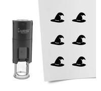 Tampon encreur CombiCraft Chapeau de sorcière - 10 mm rond - Encre noire - Cassette d’encrage remplaçable - Utile pour cartes de collection, bullet journals ou autres projets créatifs