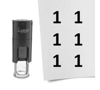 Tampon encreur CombiCraft Chiffre 1 - 10 mm rond - Encre noire - Cassette d’encrage remplaçable - Utile pour cartes de collection, bullet journals ou autres projets créatif