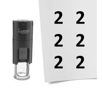 Tampon encreur CombiCraft Chiffre 2 - 10 mm rond - Encre noire - Cassette d’encrage remplaçable - Utile pour cartes de collection, bullet journals ou autres projets créatifs