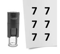 Tampon encreur CombiCraft Chiffre 7 - 10 mm rond - Encre noire - Cassette d’encrage remplaçable - Utile pour cartes de collection, bullet journals ou autres projets créatifs