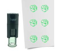 Tampon encreur CombiCraft Cochon - 10 mm rond - Encre verte - Cassette d’encrage remplaçable - Utile pour cartes de collection, bullet journals ou autres projets créatifs
