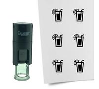 Tampon encreur CombiCraft Cocktail - 10 mm rond - Encre noire - Cassette d’encrage remplaçable - Utile pour cartes de collection, bullet journals ou autres projets créatifs