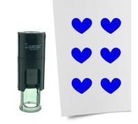 Tampon encreur CombiCraft Coeur - 10 mm rond - Encre bleue - Cassette d’encrage remplaçable - Utile pour cartes de collection, bullet journals ou autres projets créatifs