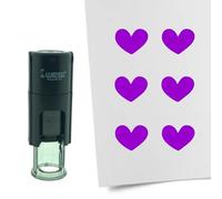 Tampon encreur CombiCraft Coeur - 10 mm rond - Encre violette - Cassette d’encrage remplaçable - Utile pour cartes de collection, bullet journals ou autres projets créatifs