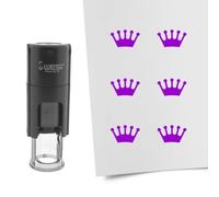 Tampon encreur CombiCraft Couronne - 10 mm rond - Encre violette - Cassette d’encrage remplaçable - Utile pour cartes de collection, bullet journals ou autres projets créatifs