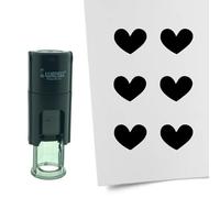 Tampon encreur CombiCraft Cœur - 10 mm rond - Encre noire - Cassette d’encrage remplaçable - Utile pour cartes de collection, bullet journals ou autres projets créatifs