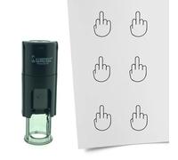 Tampon encreur CombiCraft Doigt d'honneur - 10 mm rond - Encre noire - Cassette d’encrage remplaçable - Utile pour cartes de collection, bullet journals ou autres projets créatifs