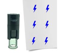 Tampon encreur CombiCraft Éclair - 10 mm rond - Encre bleue - Cassette d’encrage remplaçable - Utile pour cartes de collection, bullet journals ou autres projets créatifs