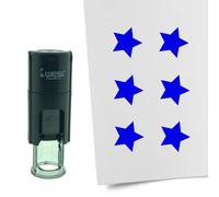 Tampon encreur CombiCraft Étoile - 10 mm rond - Encre bleue - Cassette d’encrage remplaçable - Utile pour cartes de collection, bullet journals ou autres projets créatifs