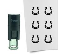 Tampon encreur CombiCraft Fer à cheval - 10 mm rond - Encre noire - Cassette d’encrage remplaçable - Utile pour cartes de collection, bullet journals ou autres projets créatifs
