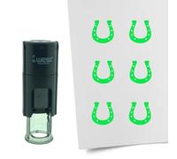 Tampon encreur CombiCraft Fer à cheval - 10 mm rond - Encre verte - Cassette d’encrage remplaçable - Utile pour cartes de collection, bullet journals ou autres projets créatifs